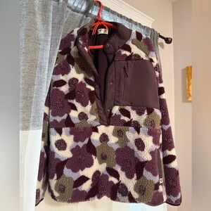 Floral Patterned Fleece Jacket